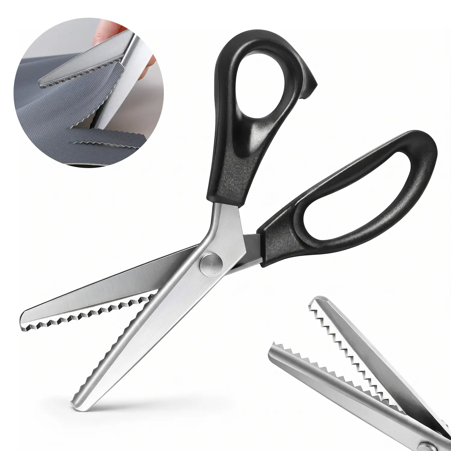 2pcs Pinking Shears, 9'' Zig Zag Scissors for Fabric,Stainless Steel Zig Zag Scissors with Serrated Teeth,Professional Handheld Dressmaking for DIY Crafts, Sewing Accessories and Supplies, Lace, Dressmaking, Sewing & Tailoring,Durable & Sharp