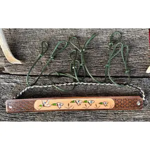 Hand Tooled Leather Duck Call Holder with Para Cord.