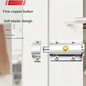 Half-Automatic Spring Bolt Lock, Button-Style Anti-Theft Latch, Secure Fastening Solution, Ideal for Home & Office Use