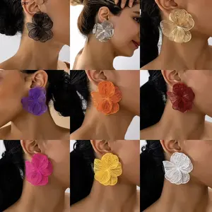 Trendy Oversized Floral Petal Earrings for Women, INS Style Statement Design, Fashion Spring Flower Stud Earrings, Lightweight & Eye-Catching for Daily Wear, Parties & Vacation Outfits