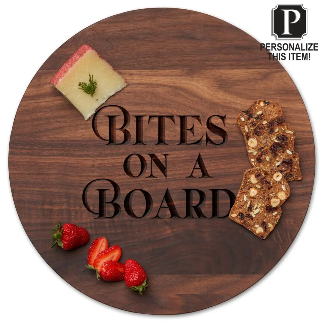 Personalized Walnut Wood Round 16" Lazy Susan