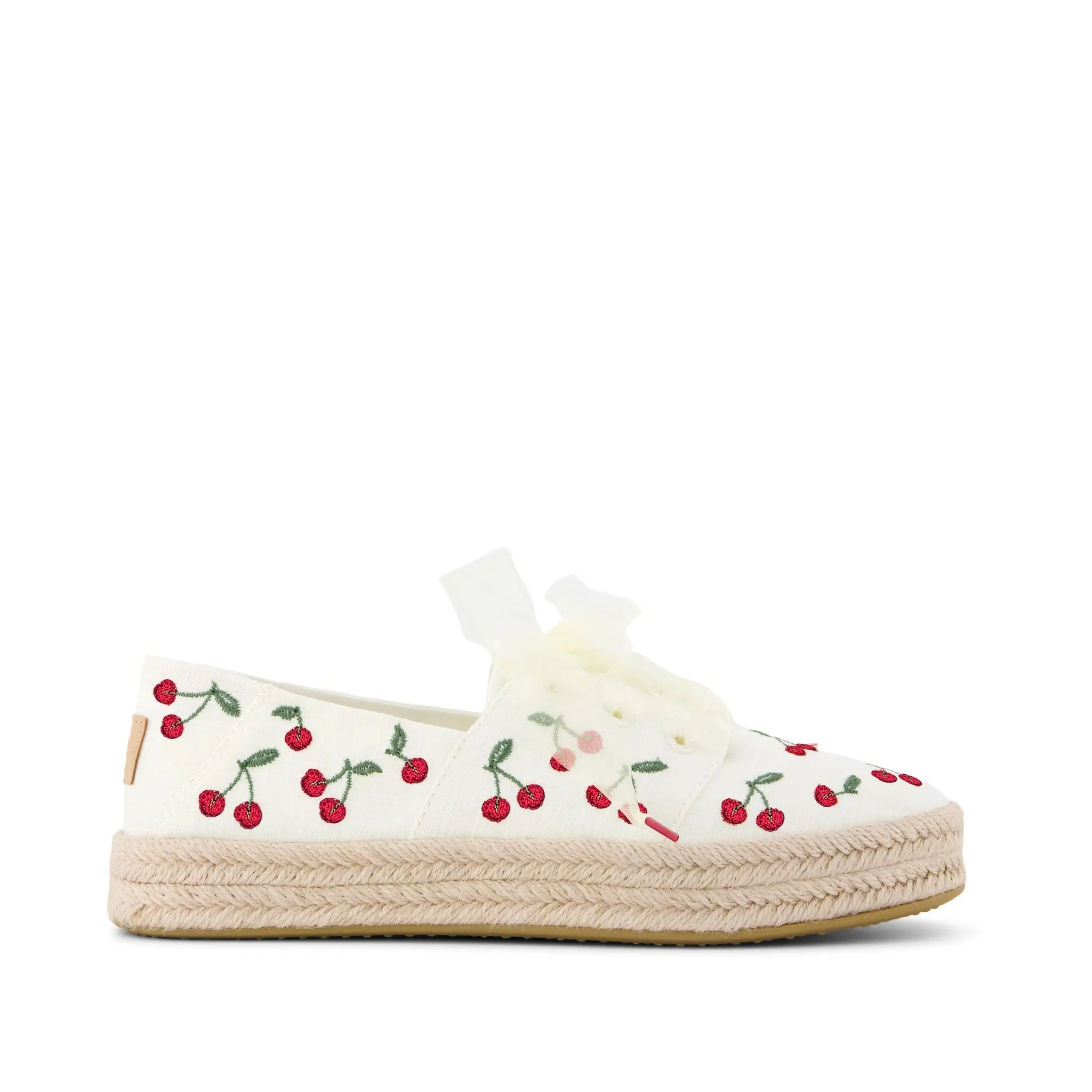 Womens Carolina Lace-Up Espadrille Cherry Embroidery