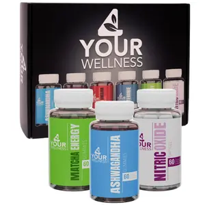 4 YOUR WELLNESS Ashwagandha, Matcha, Nitric Oxide Trio - Premium Trio-Pack Wellness Support with KSM-66, Organic Green Tea, Vegan, Non-GMO, Gluten-Free