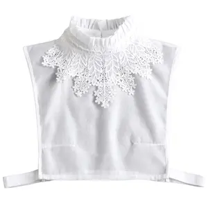 White Detachable Collar Simulated Collar For Decorating European Laced Halfs Collar Shirt Dickey Collar Fakes Collar Shirt For Women One Size Can Be Paired With Various Jackets Suitable For Business, Gatherings  Various Occasions