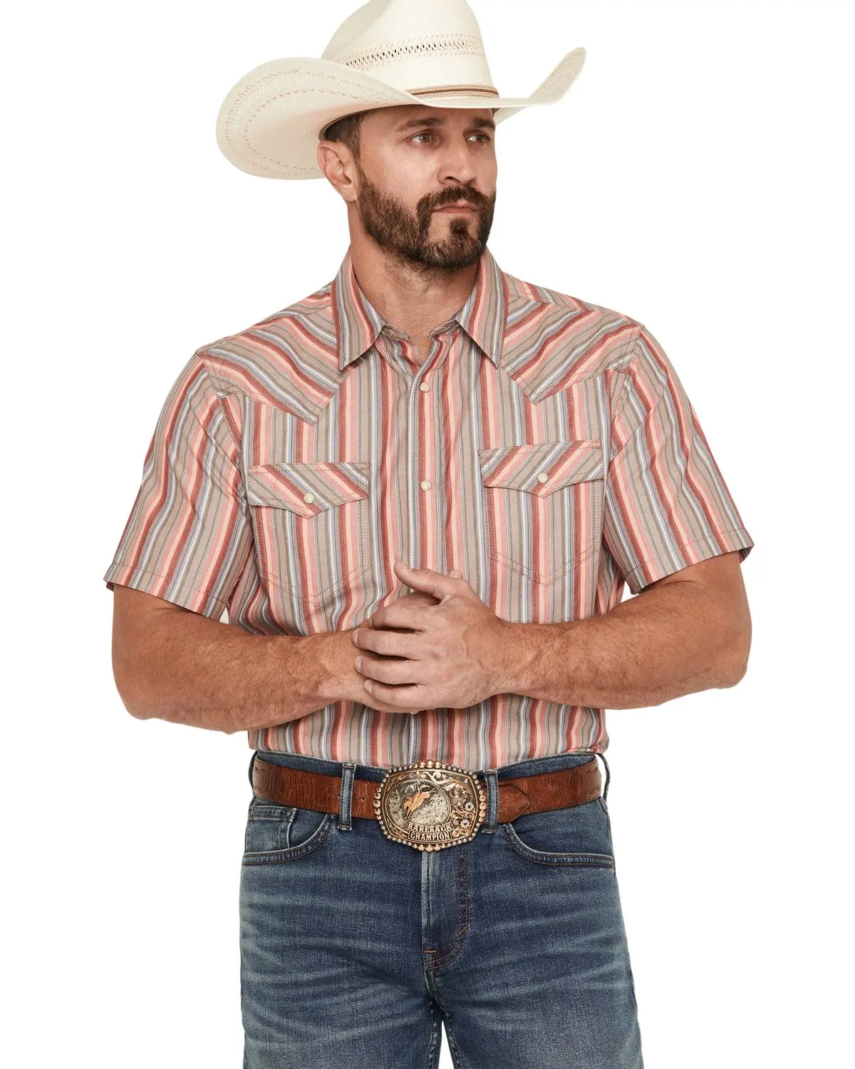 Cody James Men's Men'S Old Skool Striped Short Sleeve Snap Western Shirt - Cjfa26w2-Multi