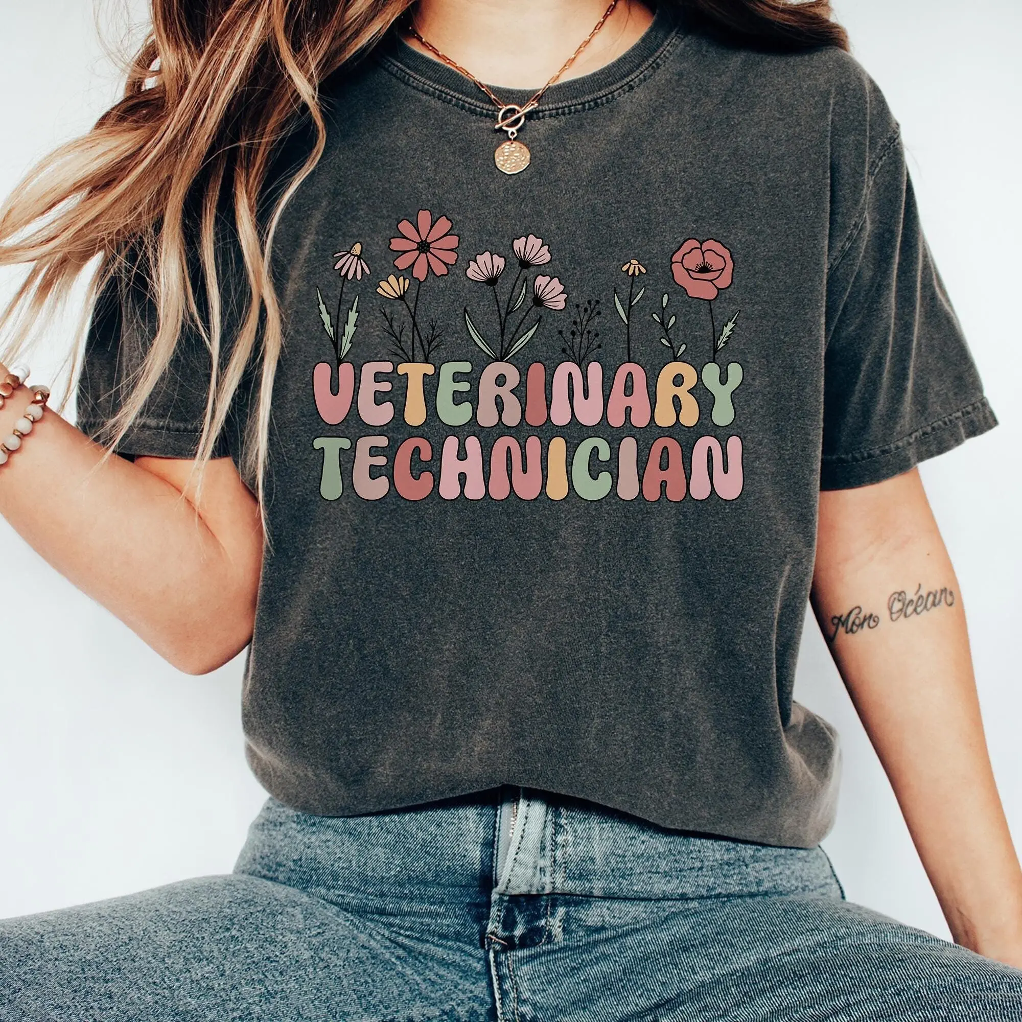 Vet Tech Women's Tee, Veterinarian Gift For Her, Veterinary Technician T-Shirt, Comfort Colors Shirt, Animal Lover Gifts For Women Fabric Womenswear Fit Medium