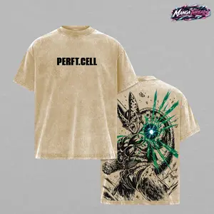 Perfect Cell DBZ T-Shirt - Perfect Cell Graphic Oversized Vintage Tee, DBZ Perfect Form Anime Merch, Washed Black Cotton Unisex