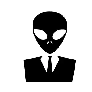 Alien In A Suit Decal Sticker - Black Design for Decorative Use, Ideal for Home Decor and Vinyl Ornaments
