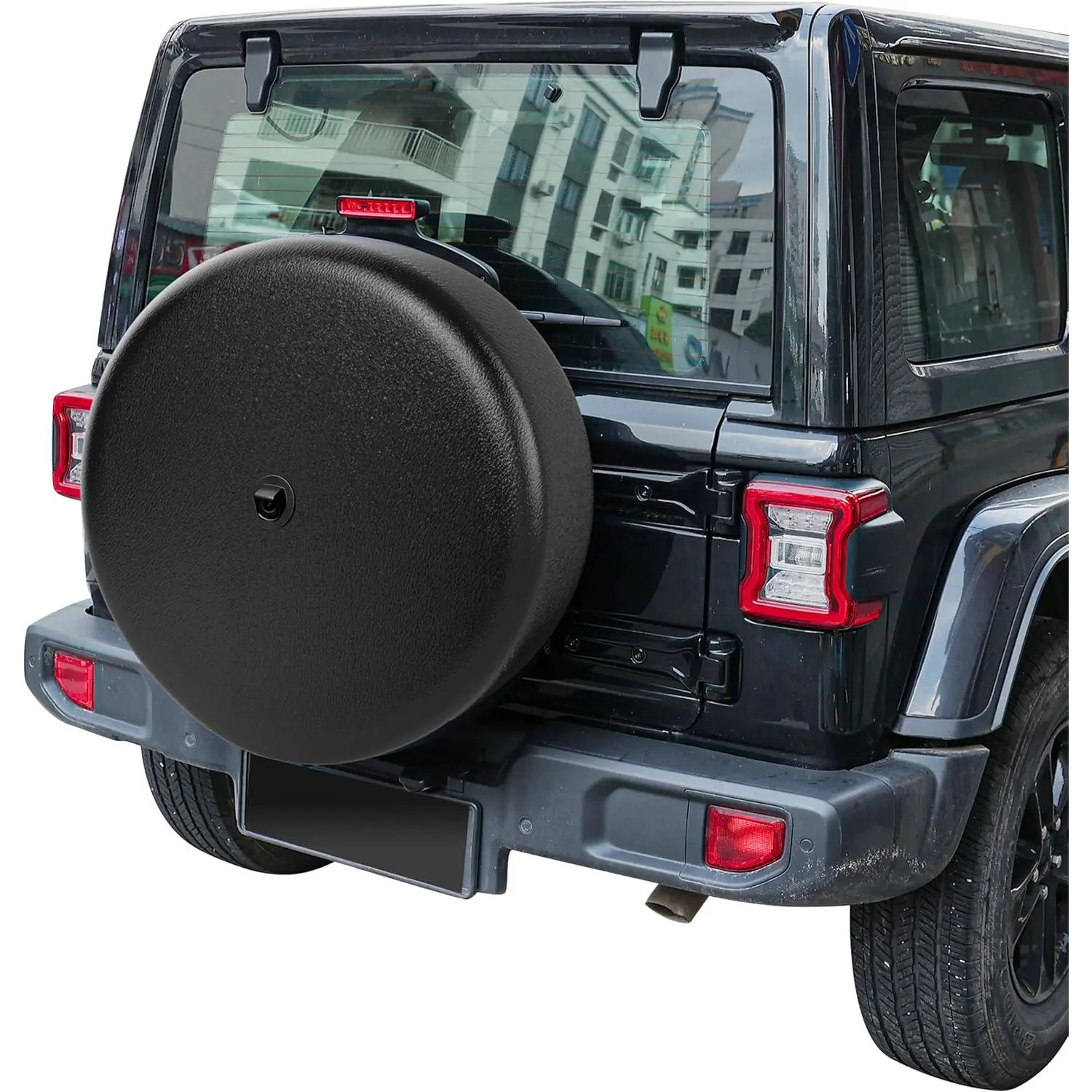 Tire Cover with Camera Hole, for Jeep Wrangler JL with Back-up Camera, Sport & Sahara (2018-2025), Fits 245/75R17, 255/75R17, 255/70R18
