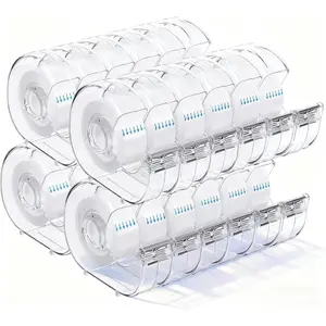 24 count Tape with Dispenser, 0.7" x 1000" Clear Tape Rolls with Dispenser Bulk Refillable for  Wrapping, Crafting, School, Office