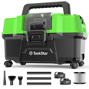 Taskstar Cordless Wet/Dry Vacuum Cleaner Features with 2 X 4.0Ah Batteries, Compact Design, Extendable Hose And Brushless HEPA Filter Ideal for Home Cleaning, Car Detailing, Perfect Gift for Family, A Versatile Cleaning Tool fathersdaygift