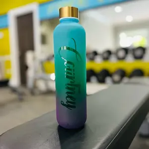 Custom Water Bottle - Personalized - Plastic Water Bottle - Reusable - Eco Friendly ombre, Blue/purple