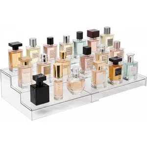 3-Tier Clear Perfume Organizer, & Extendable Perfume Tray, Acrylic Display Stand for Bedroom Organization, Room, 1 Pcs