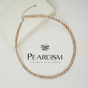 PEARLISM Warm Organic Freshwater Seedless Pearl Necklace | 4-5mm Rice-Shaped Adjustable Minimalist-AFSN022【Shop】
