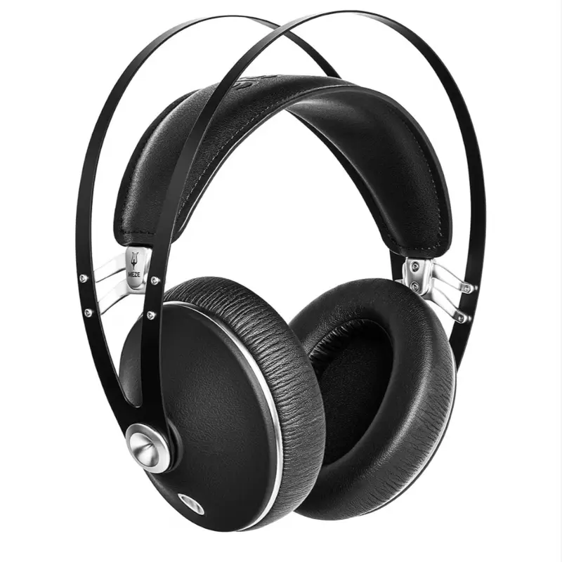 MEZE AUDIO 99 NEO Closed-Back Wired Over-Ear Headphones with Mic, Self-Adjustable Headband - Audio Gear for Audiophiles, Gaming - Portable, Titanium Grip, Workout-Ready Home Office Use