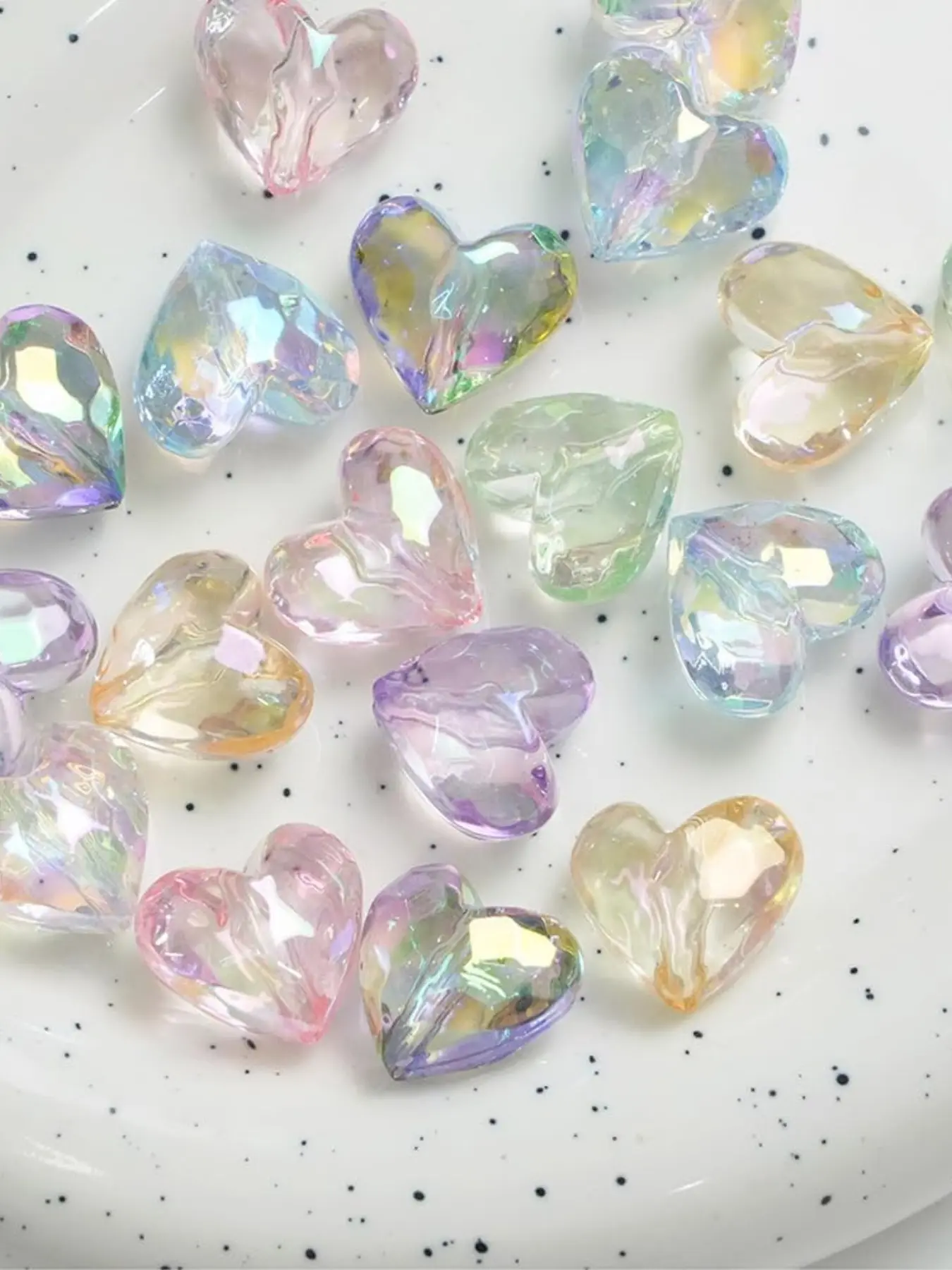 19mm Transparent Heart Beads, Acrylic Large Hole Beads, DIY Beading Accessories, DIY Jewelry Making, Bracelet Necklace Phone Chain, Couple Decorative Beads