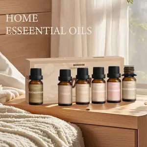 Essential Oils for Diffuser and Home, Top 6 Aromatherapy Oils Gift Set, Pure Aromatherapy Diffuser Oil with Eucalyptus, Peppermint, Lavender, Vanilla, Orange, Lemongrass