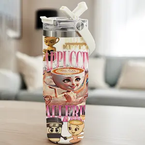 AuraCup 1pc 30oz Stainless Steel Tumbler, Funny Dad Tumbler, Italian Brainrot Meme Art, Funny Animal Collage Design, with Lid and Straw, Keep Hot 12H / Ice Drinks 24H, Great for Travel & Office, Gift for Meme Lovers, Fun Gift for Teens or Pop Cu