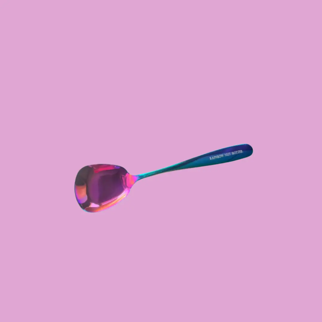 Rainbow Spoon Nut Butter Cutlery Tableware - Dishwasher Safe Vibrant Rainbow Design for Nut Butter Spreading