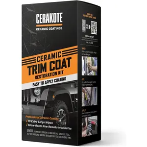 CERAKOTE® Ceramic Trim Coat Kit - Quick Plastic Trim Restorer - Ceramic Coating Black Trim Restoration to Last over 200 Washes – a Ceramic Coating, Not a Dressing CERAKOTE