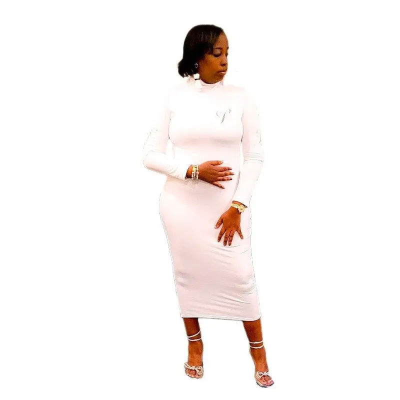 chinese dress ladies Turtleneck Sweater Dress Wine / Small main image 0