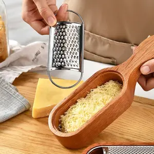 1-3 Pieces Multifunctional Cheese Grater Set, Stainless Steel Replacement Heads, Wooden Handle Storage Box, Kitchen Gadget,