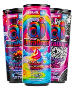 Ai UltraDopa Variety Pack v2 [Ready to Ship] - 12 Cans 3 Flavors, Neuro-Performance Zero Calories Zero Sugar Zero Carbs Feel Good Energy Drink