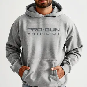 Pro Gun Anti Idiot Hoodie – Second Amendment Statement Hoodie for Men, Tactical Freedom Streetwear