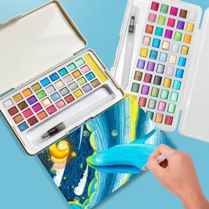 Solid Watercolor Paint Set Glitter Watercolor Pigments for Drawing Art Paint Supplies Nail Design