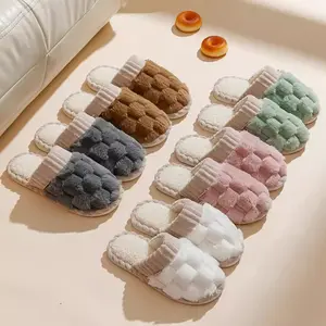 Soft Fuzzy Cotton House Slippers Cozy Warm Comfortable Winter Slippers Women & Men Slippers Stylish Cute Home Slippers - Cotton Material, Thick Soft, Warm & Fashionable, Winter Home Slippers Footwear Walking Shoes