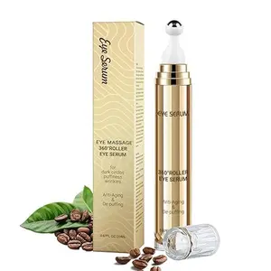 Caffeine Eye Cream, Under Eye Cream for Eye Care Eye Serum with 360° Massage Ball Reduce Dry Wrinkles and Fine Lines(20ML) Comfort