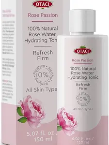 OTACI Rose Passion 100% Natural Rose Water Hydrating Toner, Facial Skin Moisturizer Hydrating Natural Cleanser Skincare Acne