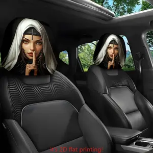 Mysterious Landscape Holy Robe Car Interior Headrest Cover Set of 2 Car Interior Accessory | Fashionable Seat Trim | Easy Installation and Cleaning | Suitable for Daily Commuting, Long-Distance Travel and Relaxing Driving