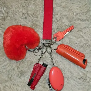 Red Keychain Set, Stylish Decorative Accessory for Keys, Bags