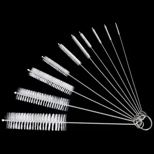 10Pcs Nylon Cleaning Brush Set Multifunctional Bottle Straw Tube Washing Brushes Flexible Bristle Cleaner Home Kitchen Daily Cleaning Essential Gadget