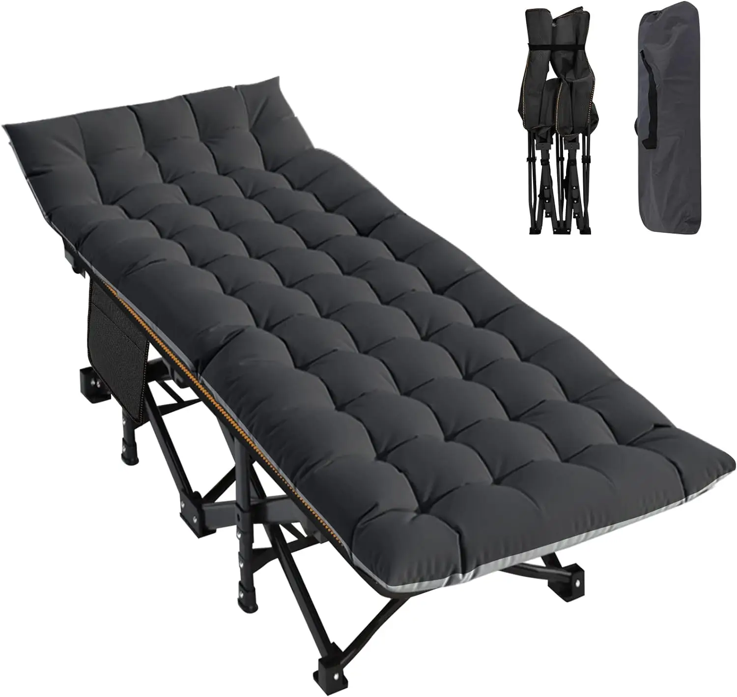 DoCred Folding Bed Cot with Mattress, Camping Cots for Adults - 900lb Loading Portable Bed w/ Carry Bag for Outdoor Camping, Guest, Office Nap, Travel