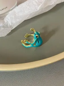 Creative Cute Alloy Frog Ring, Adjustable Open Design, Kids Gift, Unique Cartoon Animal Finger Ring, Best Gift for Daughter, Adjustable Rings