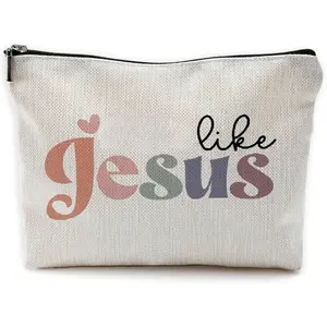 Love Like Jesus Christian Makeup Bag, Christian Gifts for Women, Bible Verse Scripture Cosmetic Bags Toiletry Bag for Women, Bible Verse Gifts, Religious Gifts for Christian Woman