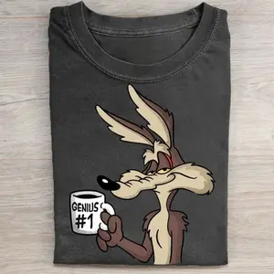 "Genius #1" Wile E. Coyote Vintage Comfort Colors Pepper Tee, Vintage Graphic Tee, Gifts For Him, Gifts For Her, Unisex Shirt Top Menswear Womenswear