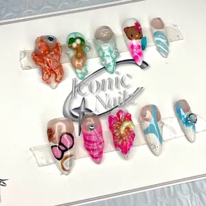 Hawaii Sanrio Tropical Press on Nails At Home Manicure Nail Art Cosmetic Nail Care Nail Polish Cutics