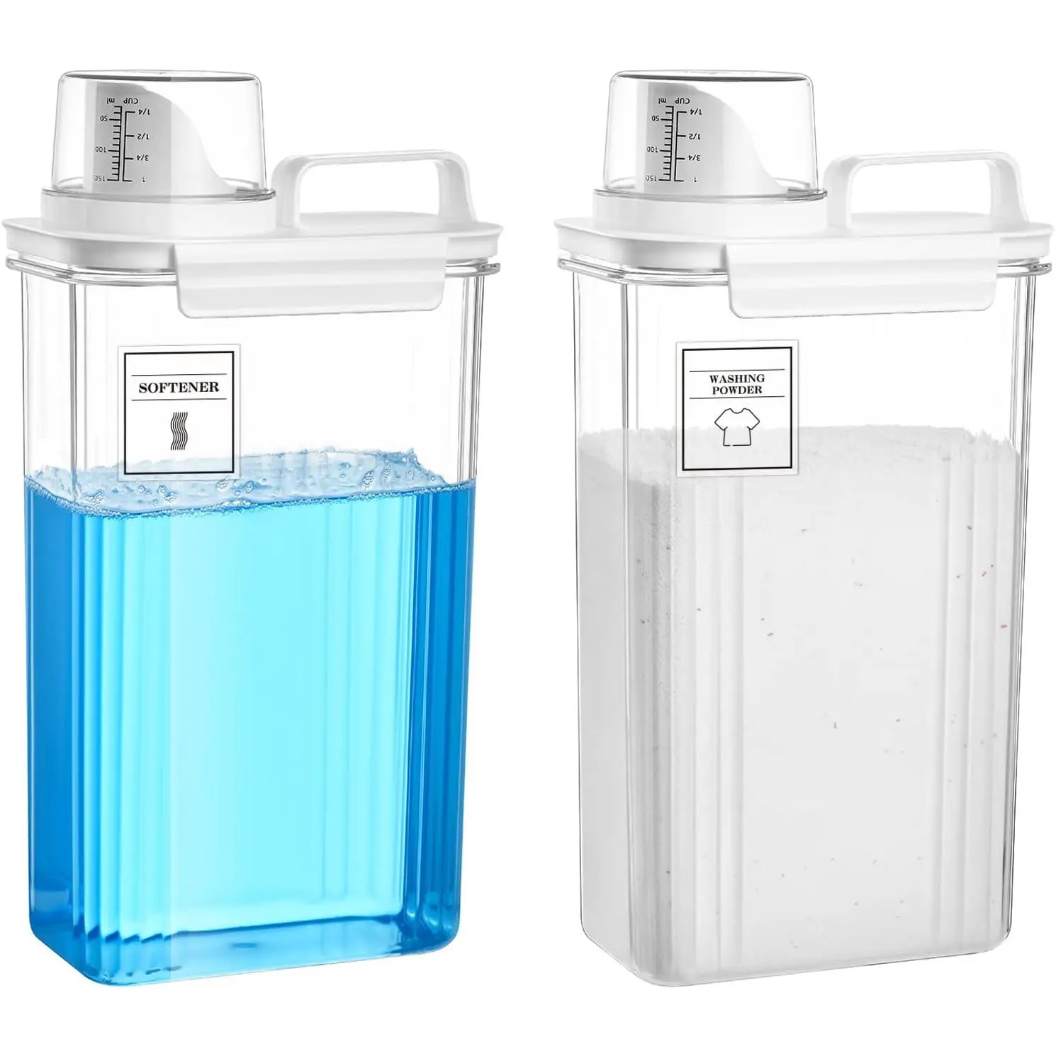 Laundry Detergent Dispenser for Laundry Room,94oz Fabric Softener Dispenser,Liquid Laundry Detergent Container,Laundry Detergent Organizer for Laundry Room Organization with 6 Labels,2 Pack