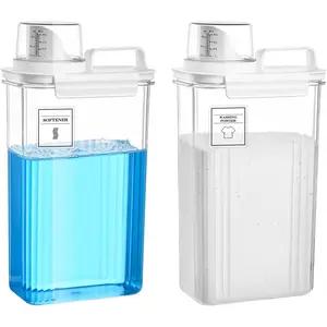 Laundry Detergent Dispenser for Laundry Room,94oz Fabric Softener Dispenser,Liquid Laundry Detergent Container,Laundry Detergent Organizer for Laundry Room Organization with 6 Labels,2 Pack