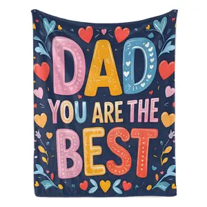 “Dad You Are The Best” Blanket Viral Father’s Day Gift, Cute Cozy Throw Blanket for Dad, TikTok Favorite Family Gift father son blanket towel 2