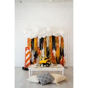 Construction-Caution Fringe Backdrop