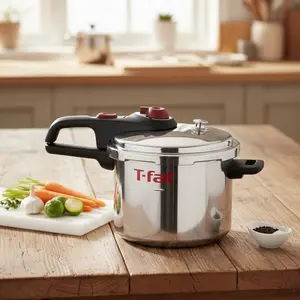 T-fal Pressure Cooker 6-Qt Secure Aluminum Stovetop Cookware for Efficient Cooking & Easy Clean