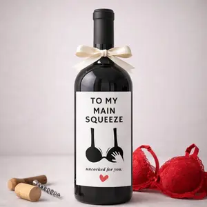 To My Main Squeeze Wine Label, Unique Cheeky Funny Wine Label, Romantic Anniversary Wine Label, Printable Wine Bottle Label Gift