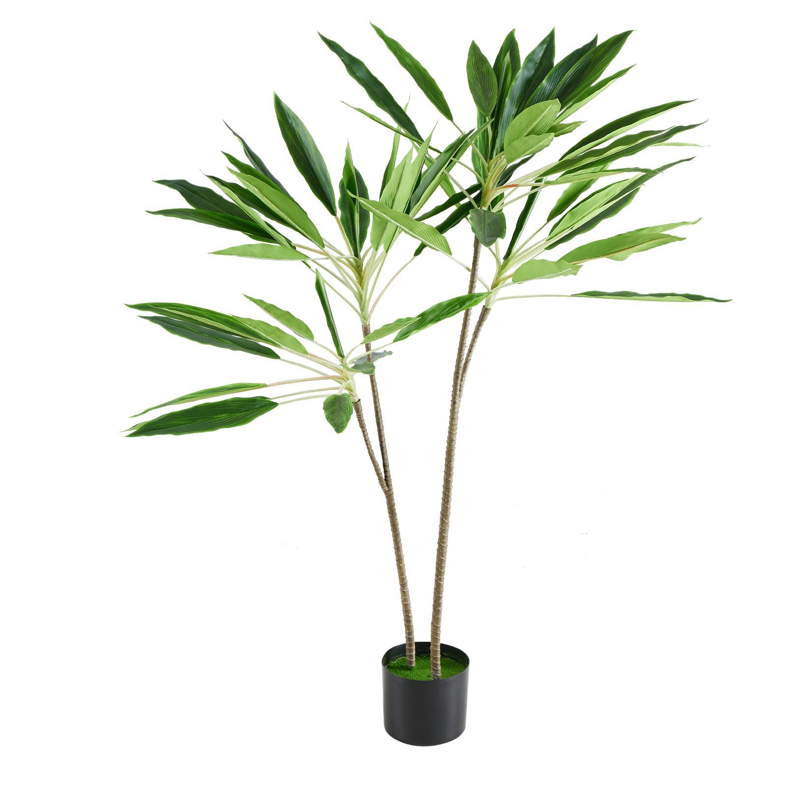 Artificial Dragon Blood Tree, Double Stalk Realistic Faux Plant for Home Office, Living Room Decor, Easy Setup Ready-to-Use Home Decorative Plant