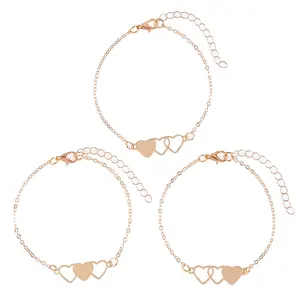 3xMatching Heart Long Distance Bracelets Sister Bracelet with Card  Promise Relationship for Friend Family