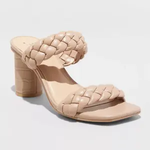 Women's Basil Mule Heels - A New Day Brown 9.5