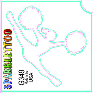 Ruby Red Paint G349 1.5 x 2.3 x 2.3 in. 3-Ply Cheerleader Design Glitter Tattoo - Pack of 100